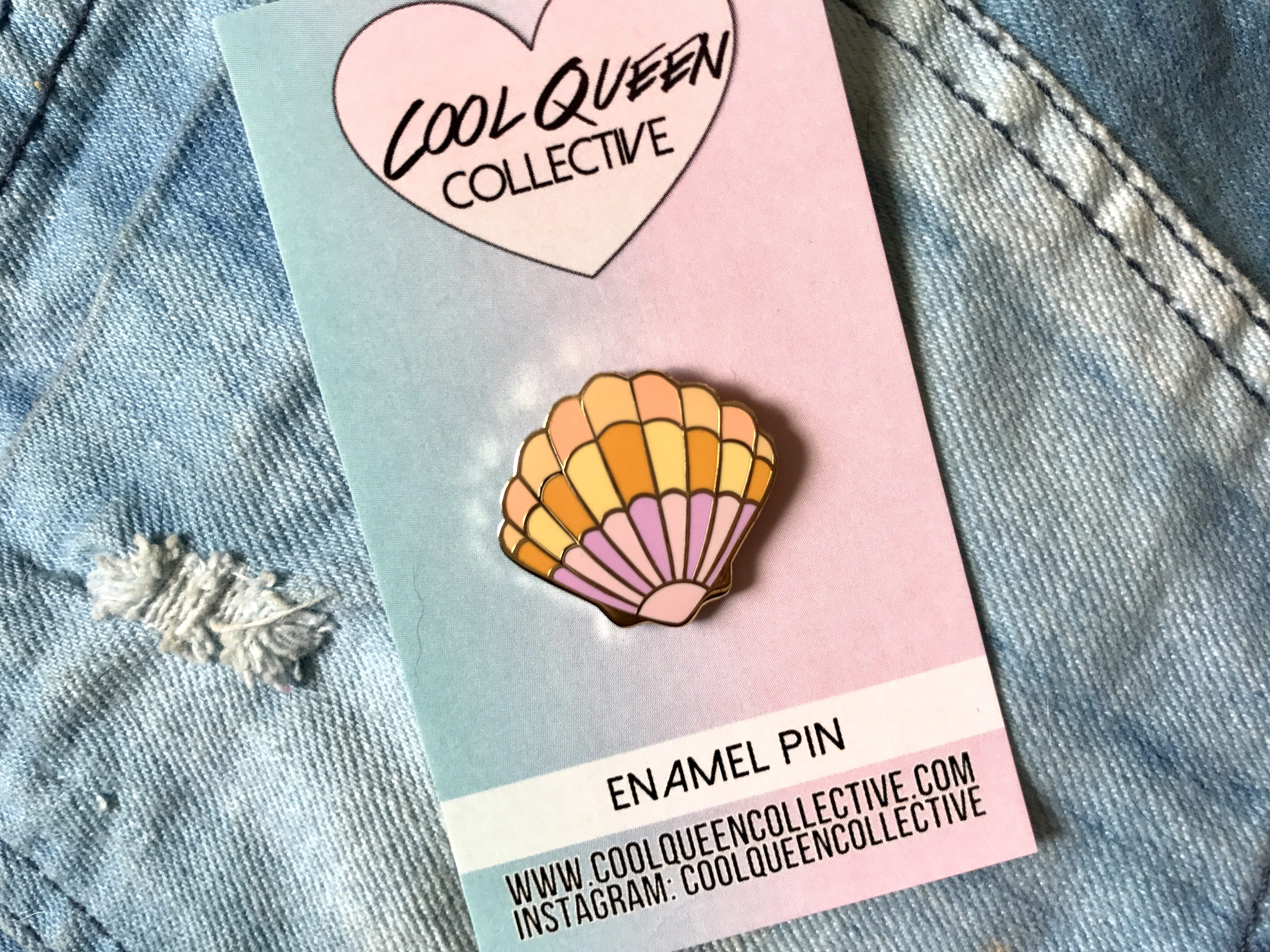 Sunrise Shell Enamel Pin | Etsy