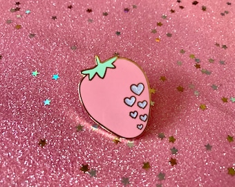 Strawberry Heart Enamel Pin