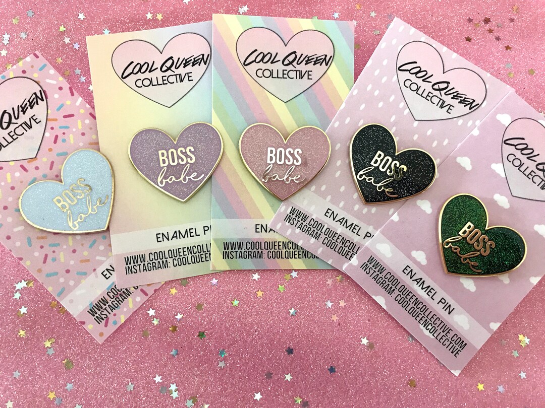 Boss Babe Heart Enamel Pin - Etsy