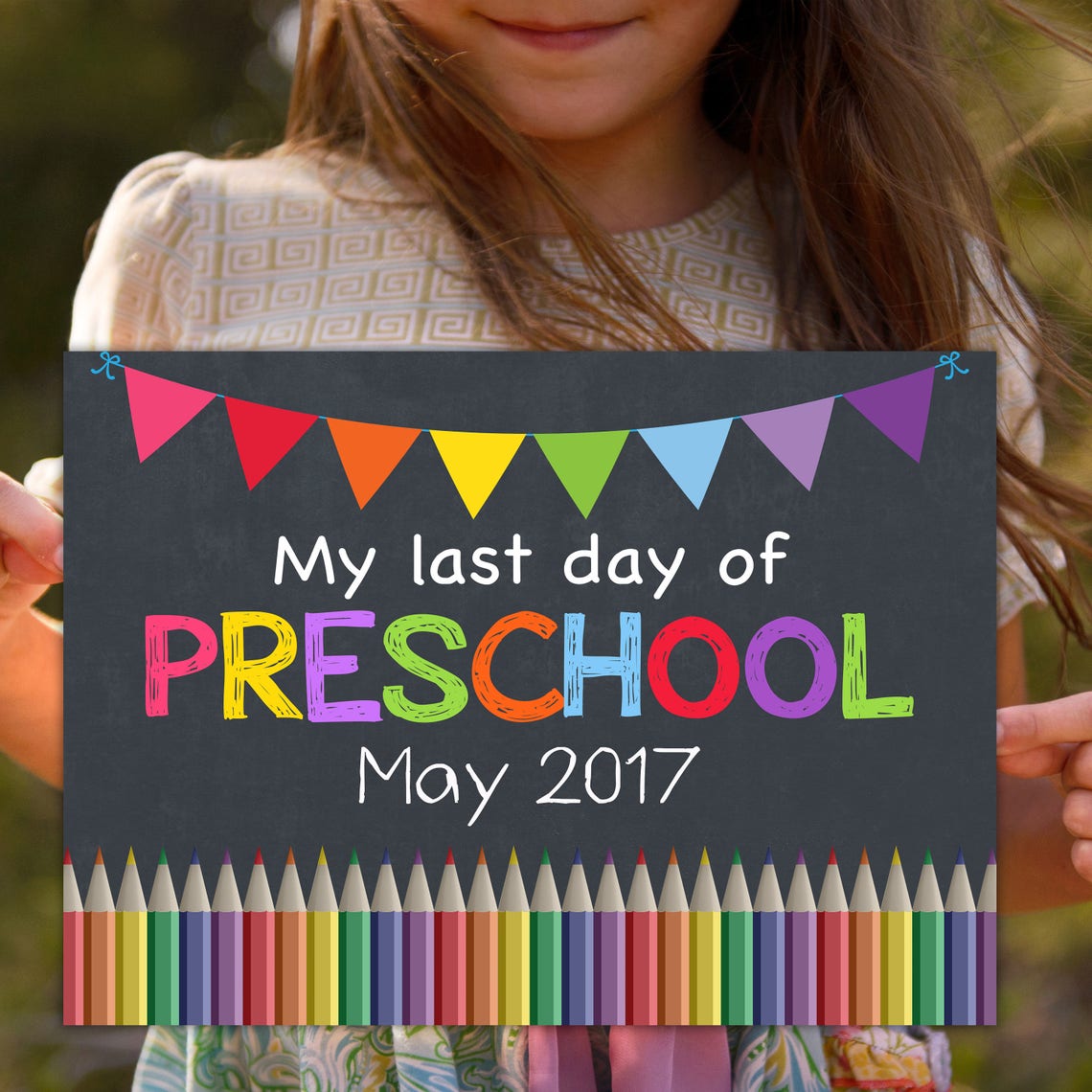 Last Day Of Preschool Sign Printable School Signs Chalkboard | Etsy