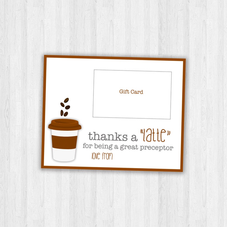 Preceptor Gifts Gift card for preceptor Thank you gift Etsy