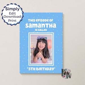This Episode Of Blue Birthday Poster, Blue Birthday Banner, Blue Decorations, Blue Photo Birthday Poster, Blue Girl Boy Birthday Sign