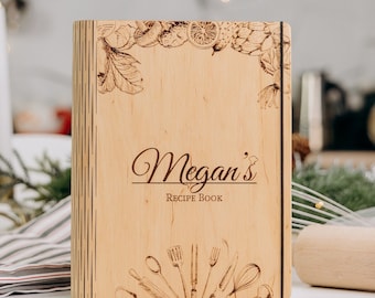 Libro de recetas de madera personalizado / Libro de cocina familiar a medida