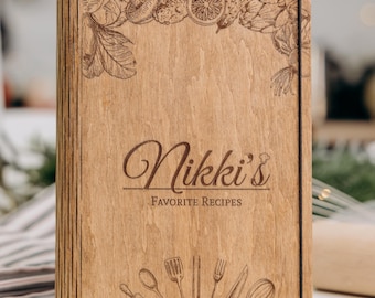 Libro de recetas personalizado de madera contrachapada: Libro de cocina familiar de herencia