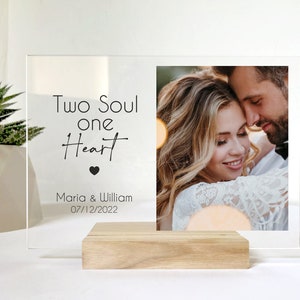 Engagement Gifts for Couple / Engagement Frame/ 2nd Anniversary Gift/ Engagement Present/ Newly Engaged/ Personalized Acrylic Photo Plaque Des2