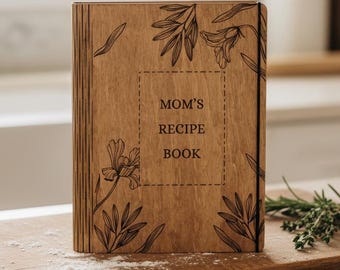 Personalized Wooden Recipe Book | Custom Cookbook Binder