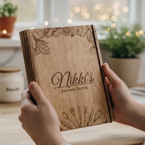 Personalized Wooden Recipe Book | Family Cookbook, Anniversary Gift