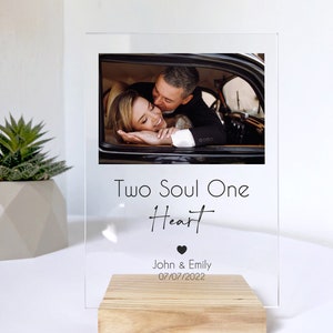 Engagement Gifts for Couple / Engagement Frame/ 2nd Anniversary Gift/ Engagement Present/ Newly Engaged/ Personalized Acrylic Photo Plaque Des5