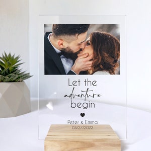 Engagement Gifts for Couple / Engagement Frame/ 2nd Anniversary Gift/ Engagement Present/ Newly Engaged/ Personalized Acrylic Photo Plaque Des4