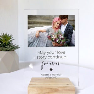 Engagement Gifts for Couple / Engagement Frame/ 2nd Anniversary Gift/ Engagement Present/ Newly Engaged/ Personalized Acrylic Photo Plaque Des6