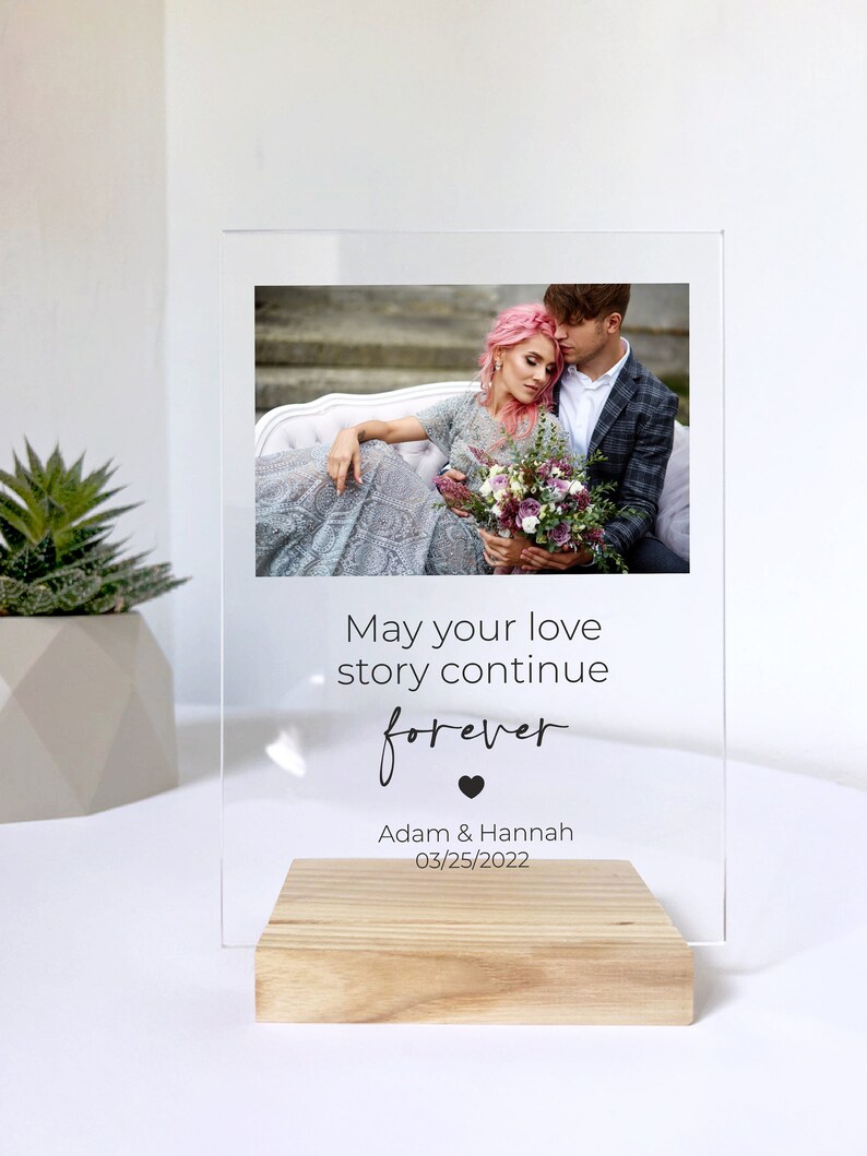 Engagement Gifts for Couple / Engagement Frame/ 2nd Anniversary Gift/ Engagement Present/ Newly Engaged/ Personalized Acrylic Photo Plaque Des6