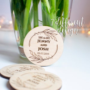 Rustic Wooden Save the Date Magnet: Boho Wedding Invitation