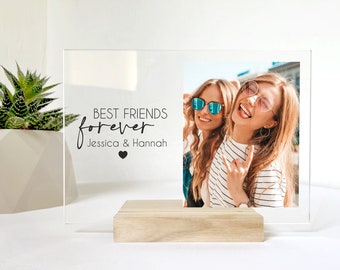 Personalized Friends Photo Plaque,  Best Friends Gift, Friendship Gift, Custom Photo Print Acrylic, Bestie Gift, Cute gift for friends