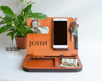 Docking Station,Desk Organize, Charging Station, Phone Stand,Gifts for Dad,Fathers Day Gift,Mens birthday gift,Gift for husband,Gift for Men