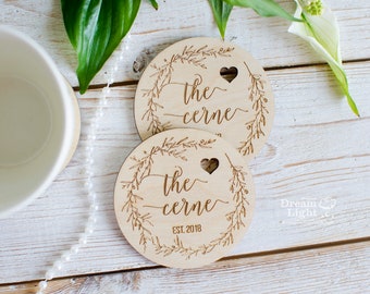 Wedding Coasters Wooden Coasters Personalized Coaster Custom Coaster Custom table coasters Wedding Gift Wedding Favors for Guests