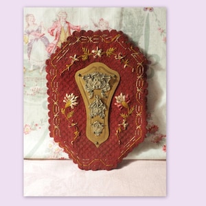 charmant petit porte cartes mural, 19 ème, motifs angelots , anges, déco romantique , shabby