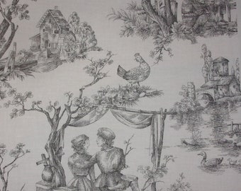 Tissu vintage impressions toile de Jouy