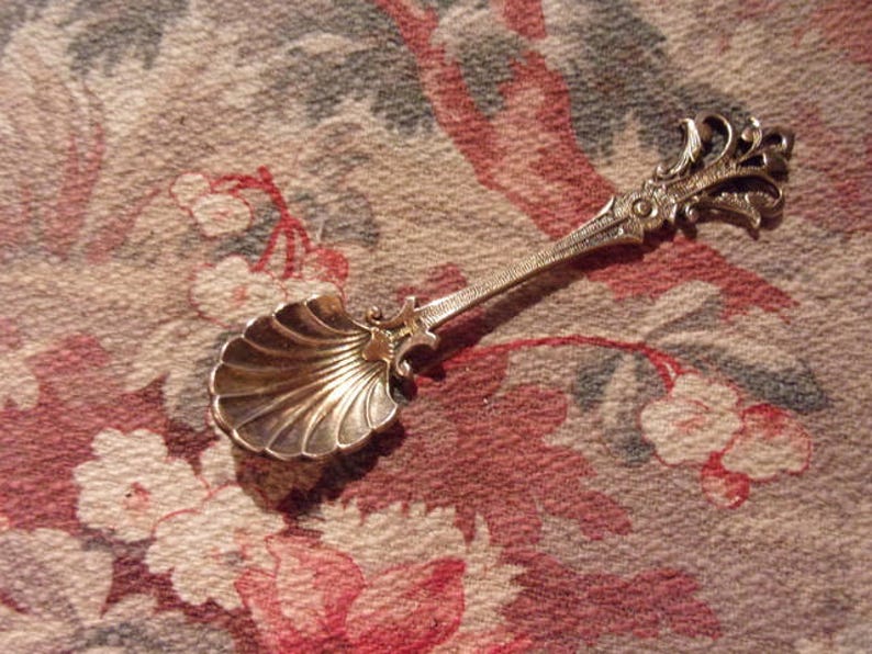 shell and Fleur de Lys A very pretty old spoon with saleron