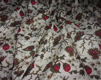 Tissu ancien ou vintage, fleurs d'indienne, jolis coloris , db