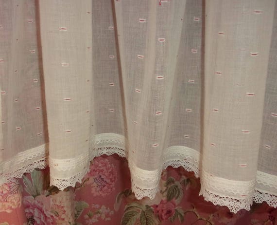 A Pair Of Large And Fine Fabric And Antique Lace Curtains Etsy