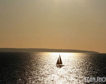 Sailboat on Lake Michigan Print