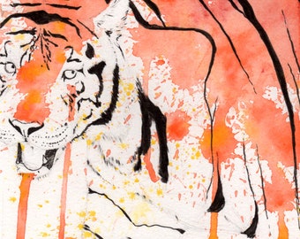 Tiger / Watercolor portrait of wildlife