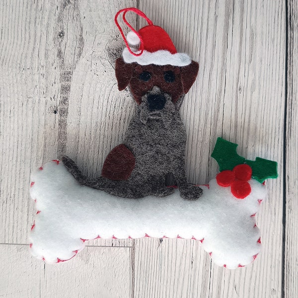 German wirehaired pointer christmas ornaments