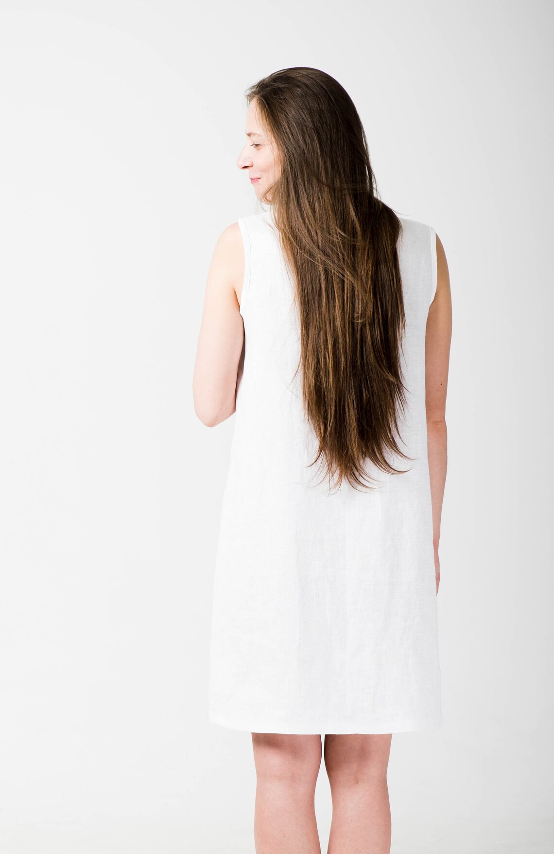 White Linen Dress Linen Mini Dress A Line Dress Linen - Etsy
