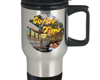 Gilmore Girls Travel Mug | Coffee Time, Luke's Sign Image | Gilmore Girls Mug | Gilmore Coffee Mug | Gilmore Girls Gift | Gilmore Travel Mug