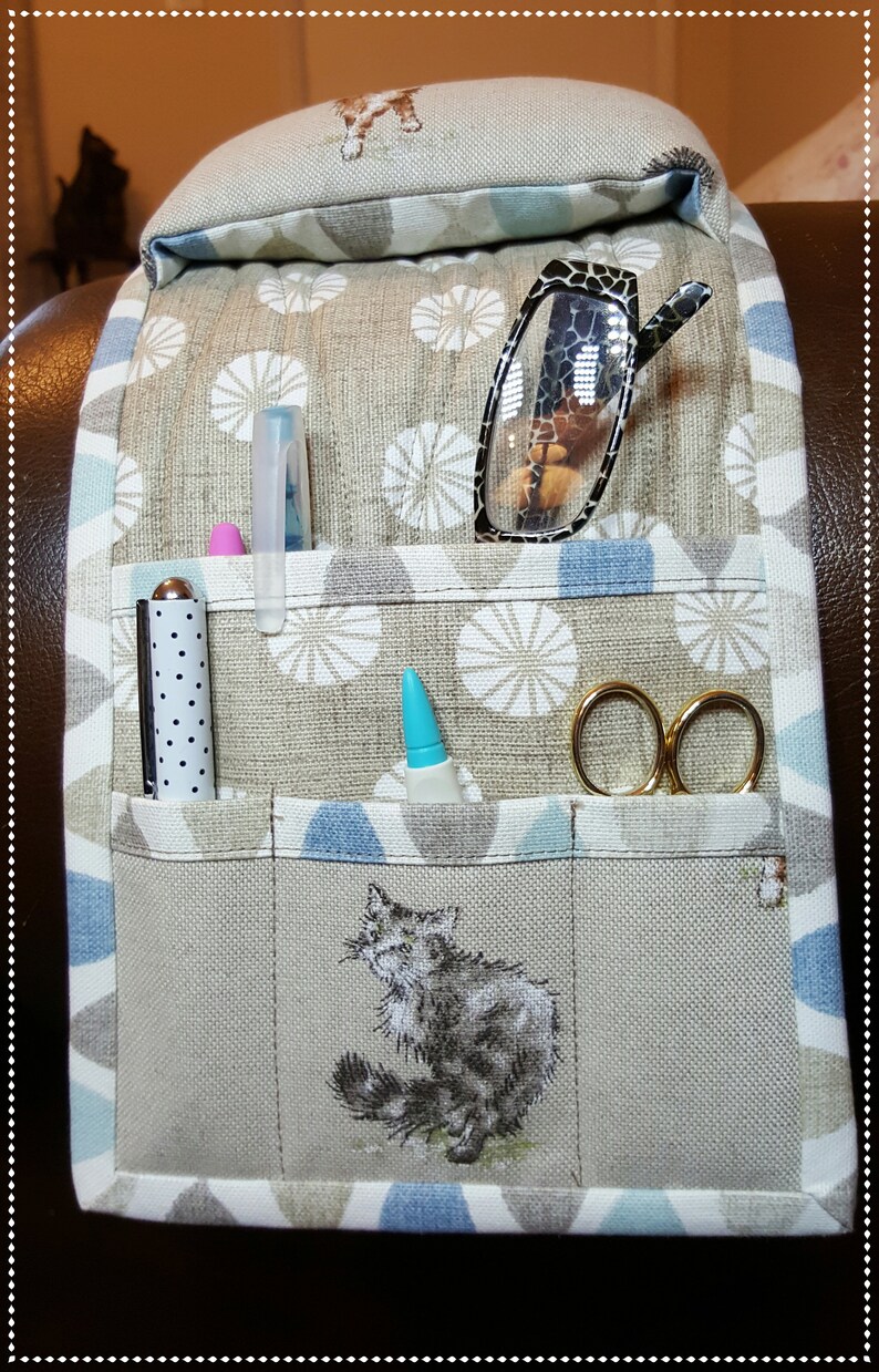 Chair Tidy Pin Cushion Sewing Tidy Sewing Organiser Crafting Organiser Craft Tidy Chair Tidy Arm Chair Tidy Shabby Cats