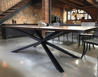 Spider Metal Table Base For Wood Top, Contemporary Dining Table Base, Custom Steel Furniture, Heavy-duty Spider Table Base, XSAVI 80.60