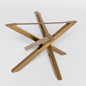 Contemporary Metal Dining Table Base, Steel Table Base With Additional Reinforcements, Brushed Gold Finish Available, NEXUS Round 70 .70