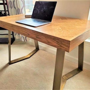 Trapeziumvormige metalen tafelpoten, stalen meubelpoten voor houten tafel, salontafelpoten, moderne stalen bureaupoten, eilandtafelpoten, YAKO 80.20