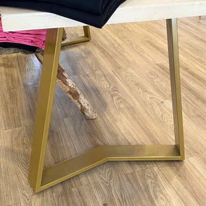 Trapezoid Metal Table Legs, Steel Furniture Legs For Wood Table, Coffee Table Legs, Modern Steel Desk Legs, Island Table Legs,  YAKO 80.20