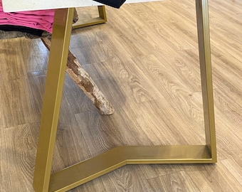 Trapezförmige Metalltischbeine, Stahlmöbelbeine für Holztisch, Couchtischbeine, moderne Stahlschreibtischbeine, Inseltischbeine, YAKO 80.20