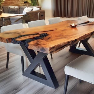 Pieds de table massifs en forme de X en acier, pieds de bureau robustes, pieds de table en métal épais pour plateau en bois massif, 80,80 NOX, lot de 2