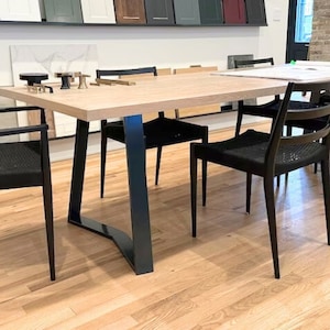 Trapezoid Metal Legs, Bar Height Legs, Bench Legs, Console Table Legs, Dining Table, Desk Legs, BLACK Finish, YAKO Set of 2