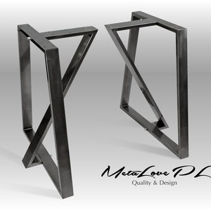 Metal Dining Table Legs (SET of 2), Iron Table Legs, T shape Steel Table Legs, TEDOZ 80.20
