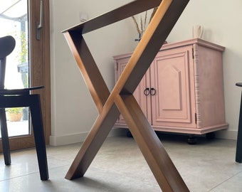Dining Table Legs Copper Finish, Brushed Gold Desk Legs, Coffee Table Legs, Entryway Bench Legs, Unique Finishes, MR WUU, Set of 2 legs