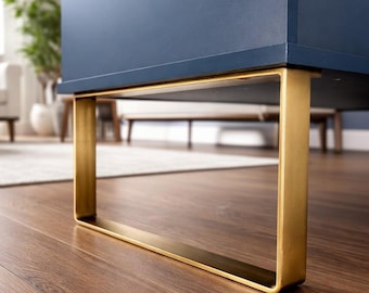 5.9" Height Mid Century Modern Legs, 15cm Tall Metal Dresser Legs, Cabinet Feet, Steel Furniture Legs, U-shaped Legs, CRUDO FLAT 40.5