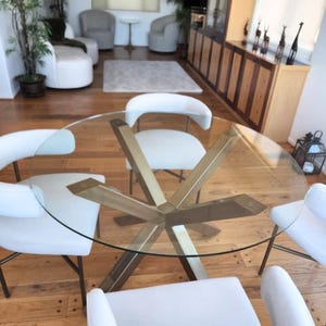 Metal Table Base Ideal For Glass, Steel Base For Round Tabletop, Spider Shape Base, Modern Dining Table Base For Glass Top,  XSAVI 70.70