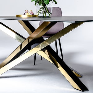 Brass table legs ,Brass, Brass legs, Additional Connecting Bars, Dining Table, Dining Table Base, Dining Table Legs NEXUS BRASS & BLACK