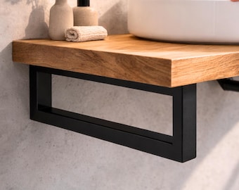 Heavy-Duty Steel Washbasin Bracket, Modern Floating Vanity Support, Tall 20cm