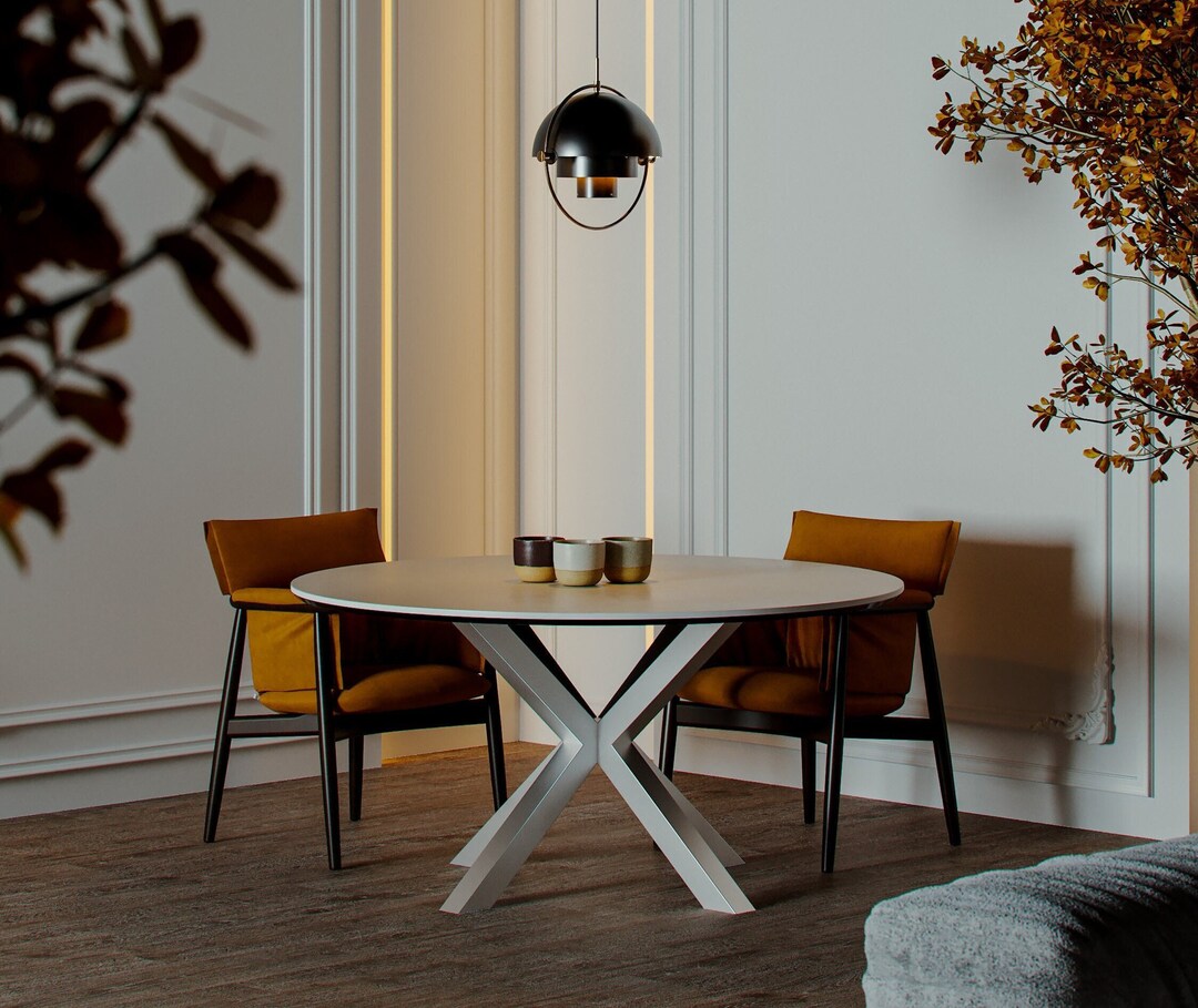 Dining Table Leg for ROUND Table Top, Industrial Style Table Base