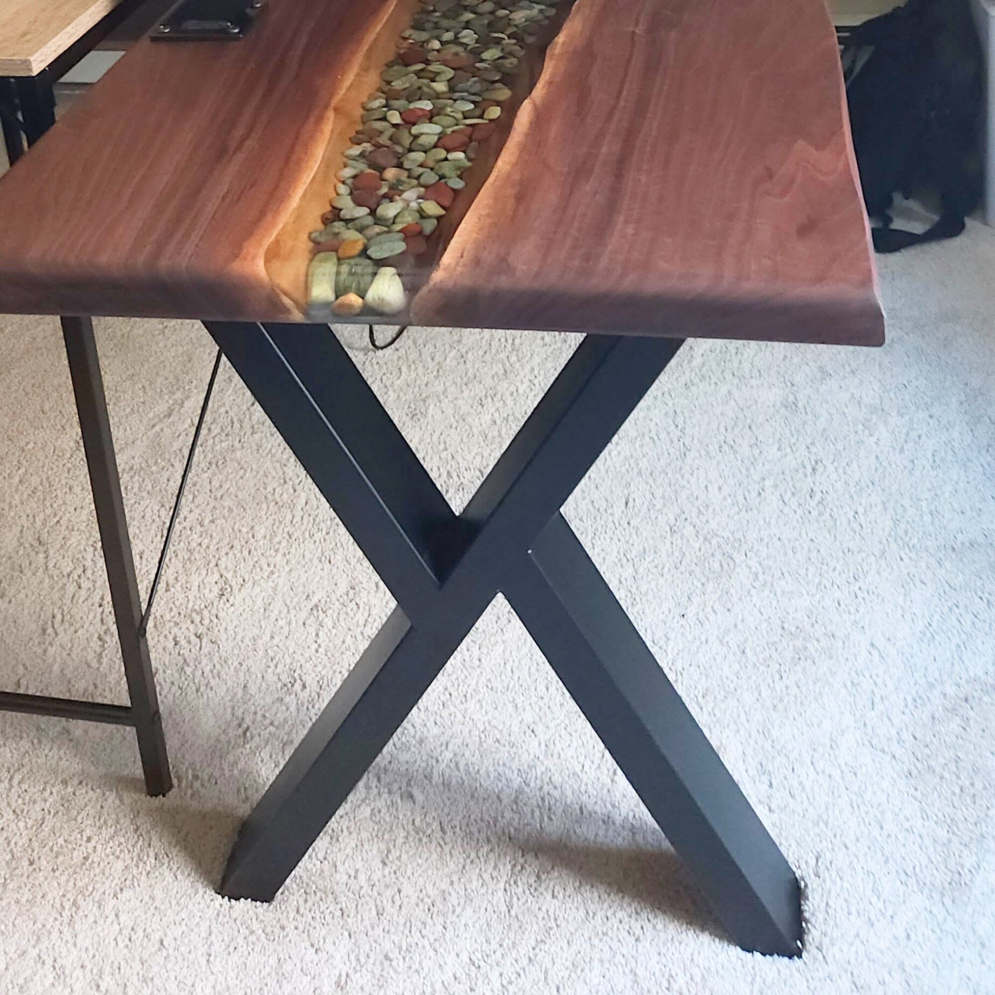 Decorative Desk Legs for Live Edge Work Table, Dining Table