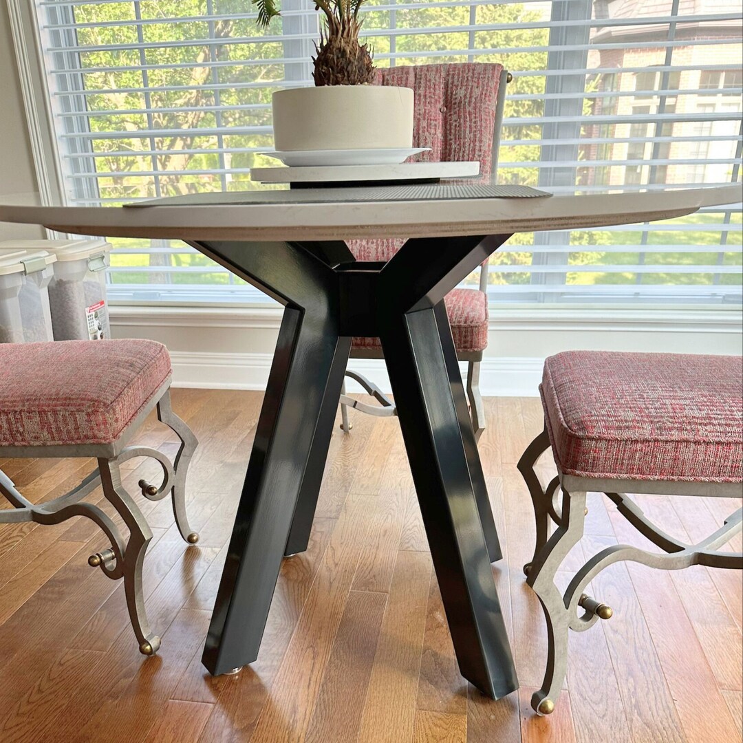 Dining Table Base for Round Tabletop, Handmade Furniture Legs for Wood