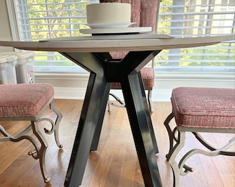 Eettafelbasis voor rond tafelblad, handgemaakte meubelpoten voor houten blad, metalen voet voor marmeren blad, keukentafelpoten, LEXI ROND 80.60