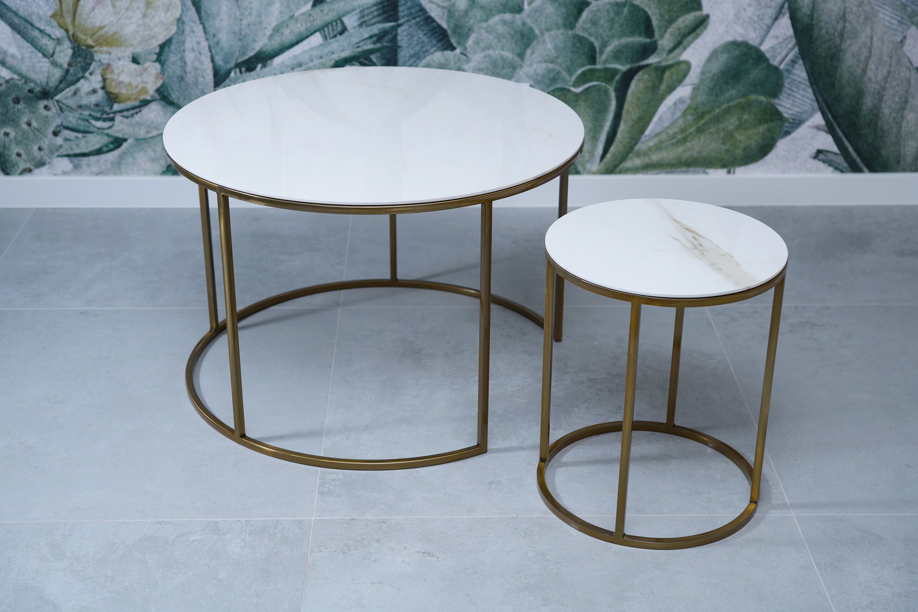 Round Quartz Coffee Table Round Coffee table SET of 2 Round Etsy