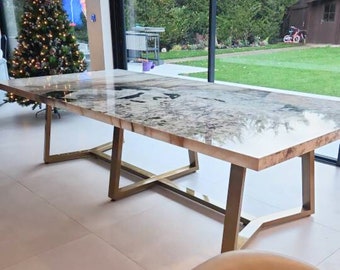 Stevige metalen tafelbasis - perfect voor zware marmeren, stenen en houten bladen