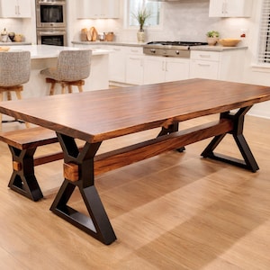 Gambe per tavolo da pranzo in stile rustico a forma di X, base per tavolo da cucina in acciaio, stile country, OTTO 80.40, set da 2